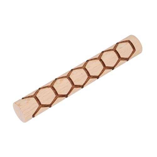 HARFINGTON Wood Clay Roller 4" Hexagon Pattern Rolling Pins Wood Rollers Pottery Tools Wood Grain Texture Rollers for Clay Baking Dough Playdough DIY - style: Hexagon