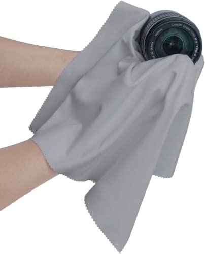 California JOS 20"x20"(50x50CM) Extra Large Oversized Microfiber Cleaning Cloth, for Electronics and Screens, Lenses on Cameras, Binoculars, telescopes, All Types of Optical Glass (1Pack Light Gray) - color: Light Gray