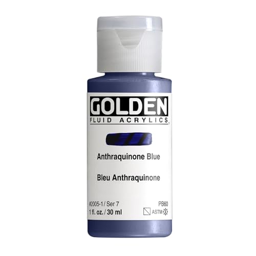 GOLDEN Fluid Acrylics, Anthraquinone Blue, 1 fl. oz. Bottle