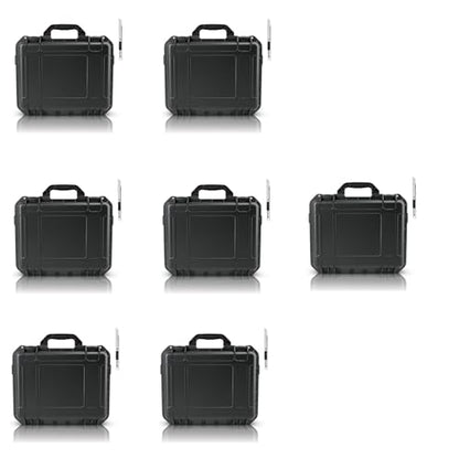 NineLeaf Waterproof Hard Case with DIY Customizable Foam Insert, Portable Protective Storage Case with Knife for Camera, Drones Carry Case, 14.3 × 11.4 × 4.5 in, Black,7PK