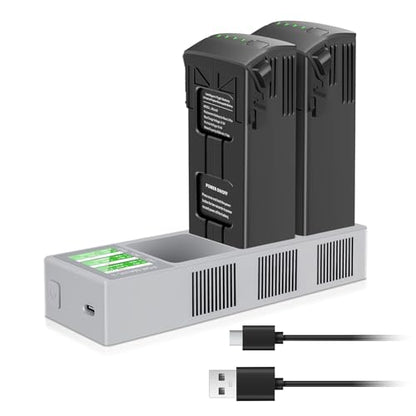 2-Pack Mavic 3 Batteries 5000mAh Up to 46 Mins Flight Time and LCD Display Mavic 3 Pro Battery Charger Compatible with DJI Mavic 3/3 Pro/3 Cine/3 Classic/3 Pro Cine/3 Enterprise Series
