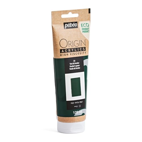PEBEO Origin Acrylics 120ml Matte Acrylic Paint, Hooker's Green - color: Hooker's Green