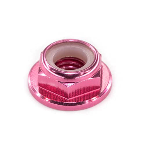 30pcs FPV M5 Nuts CW Self-Locking Lock Nuts Flanged Nylon Insert Aluminum Alloy for FPV Parts Quadcopter Motor Prop Adapter RC Racing Drone, Pink - color: Pink, size: M5