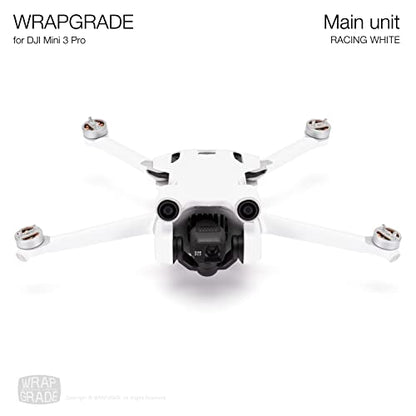 WRAPGRADE Skin Stickers Compatible with DJI Mini 3 Pro | Main Unit (Racing White) - color: Racing White