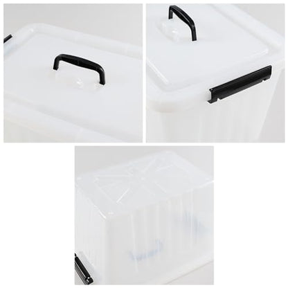 Asking 18 L Clear Plastic Storage Box with Handle, 4-Pack - size: 18 L