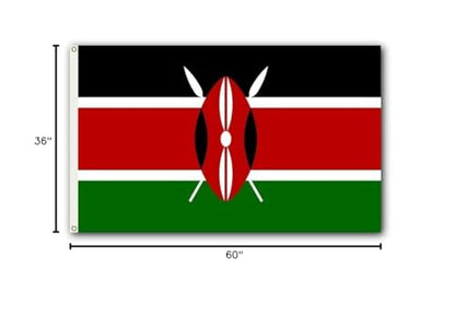 SSK® Kenya Outdoor Flag - Large 3' x 5', Weather-Resistant Polyester - color: Kenya