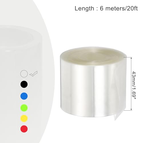 MECCANIXITY Battery Wrap PVC Heat Shrink Tubing 26mm x 43mm x 6m Clear - color: Clear, size: 26mm x 43mm x6m