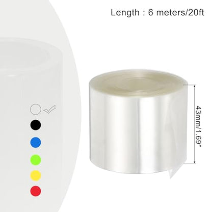 MECCANIXITY Battery Wrap PVC Heat Shrink Tubing 26mm x 43mm x 6m Clear - color: Clear, size: 26mm x 43mm x6m