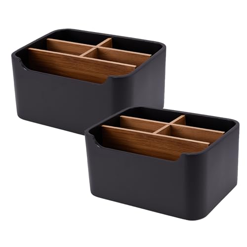 2 Pack Remote Control Holders, Desk Organizers with Dividers,Black - color: BLACK, size: 2 Pack