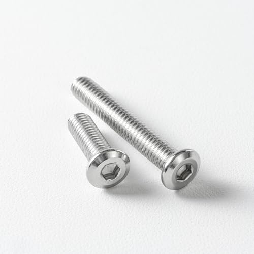 M4 x 16mm (50 Pack) Metric Flat Head Hex Socket Cap Screws Bolts, 304 Stainless Steel 18-8, Hex Drive, Bright Finish, Fully Machine Thread - size: M4 x 16
