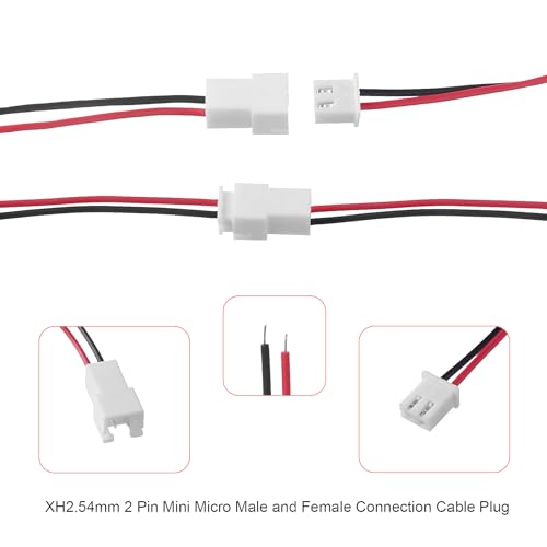 20 Pairs JST-XH 2.54 2Pin Connector Balance Plug Lead Socket.