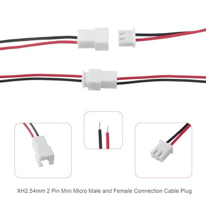 20 Pairs JST-XH 2.54 2Pin Connector Balance Plug Lead Socket.