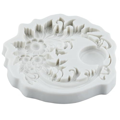Baroque Silicone Mold Curlicues Scroll Lace Polymer Clay Mold - color: Style P