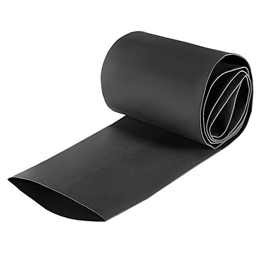 uxcell Heat Shrink Tubing, 70mm Dia 113mm Flat Width 2:1 Rate Shrinkable Tube Cable Sleeve 1m - Black - color: Black, size: 70mm