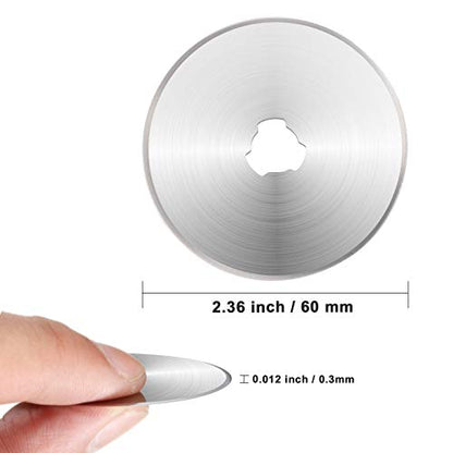 Mudder 60 mm 36 Packs Rotary Cutter Replacement Blades for Sewing Crafts - size: 60 mm