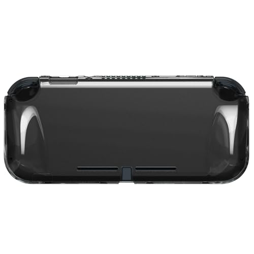 PlayVital Clear Series Protective Case for Nintendo Switch Lite, Glossy Ergonomic Hard Grip Cover - Shock-absorbent Anti-Scratch Shell Case with Screen Protector & Thumb Grips & Button Caps - color: Clear