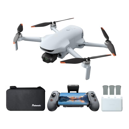 Potensic ATOM 3 Drones with Camera for Adults 4K 60fps, 8K Photo, 120-Min Flight, 16KM Transmission, 1/1.3’’ CMOS, AI Track 2.0, Med-Tele Mode, QuickShots, Under 249g, Fly More Combo(3 Batteries)