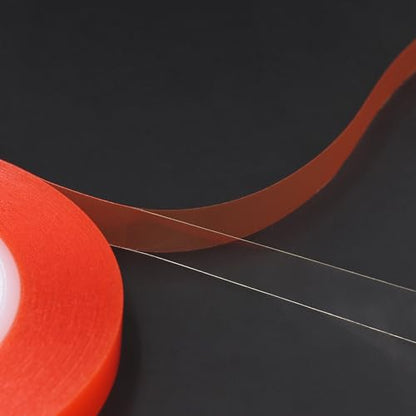 15mm x 25M (0.6" x 82ft) Clear Double Sided Strong Adhesive PET Tape - size: 15mm
