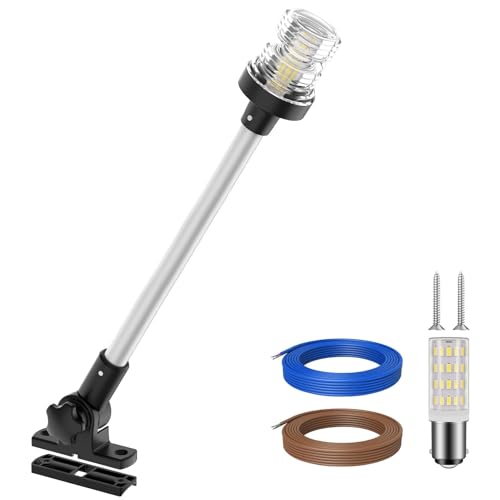 Obcursco Boat Stern Light, Bimini Top LED Anchor Light, Boat Accessories - size: 18''Horizontal Swing