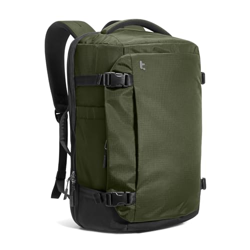 tomtoc Travel Backpack 40L, TSA Carry On Bag Flight Approved, PFAS Free - color: Green-ripstop, size: 40L