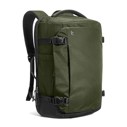 tomtoc Travel Backpack 40L, TSA Carry On Bag Flight Approved, PFAS Free - color: Green-ripstop, size: 40L
