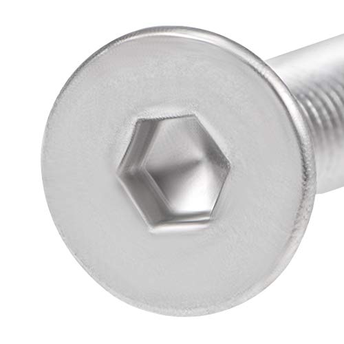 uxcell M3x5mm Flat Head Machine Screws Inner Hex Screw 304 Stainless Steel Fasteners Bolts 80Pcs - size: M3x5mm