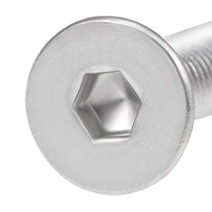 uxcell M3x5mm Flat Head Machine Screws Inner Hex Screw 304 Stainless Steel Fasteners Bolts 80Pcs - size: M3x5mm