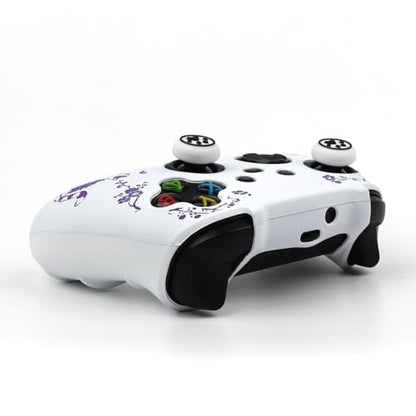 Cat Among Blossoming Branches Skin Compatible with Xbox Series X Wireless Controller, RALAN Protector Case， Customised Thumb Grips Cap - color: Cat White Purple