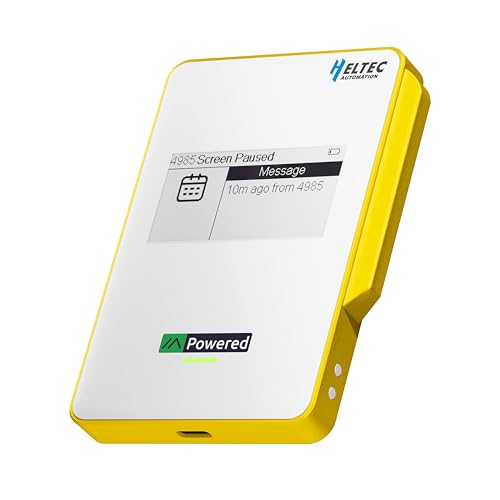 Heltec Meshtastic & LoRa Compatible Magnetic Power Bank with nRF52840 and SX1262 Chips E-Ink Display, Wireless Charging 5000mAh for Outdoor Emergency - MeshPocket Qi2 (Yellow) - color: 5000mAh Yellow