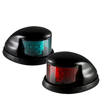 LED Boat Navigations Light Marine Red and Green Bow Light (Black) - color: Black