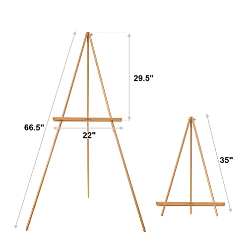 Falling in Art 65" A-Frame Wooden Tripod Easel Stand, (Natural) 2 Pack - color: Natural-2 Pack
