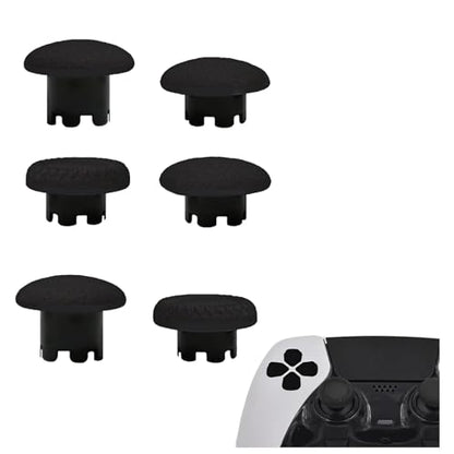6-in-1 Interchangeable Thumbstick Caps for PS5 DualSense Edge Controller,Swappable Thumbsticks for PS5 Dualsense Controller, Thumbsticks Joysticks Kits Replacement for PS5 Dualsense Controller(Black) - color: Black