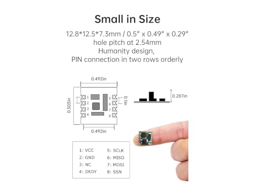 [Industrial-Grade Magnetometer Compensation Chip] RM3100 High-Accuracy Magnetometer Geomagnetism, Magnet Field Sensor, SPI Interface, High-Revolution Electronic Compass Module for Arduino