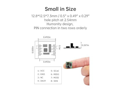 [Industrial-Grade Magnetometer Compensation Chip] RM3100 High-Accuracy Magnetometer Geomagnetism, Magnet Field Sensor, SPI Interface, High-Revolution Electronic Compass Module for Arduino