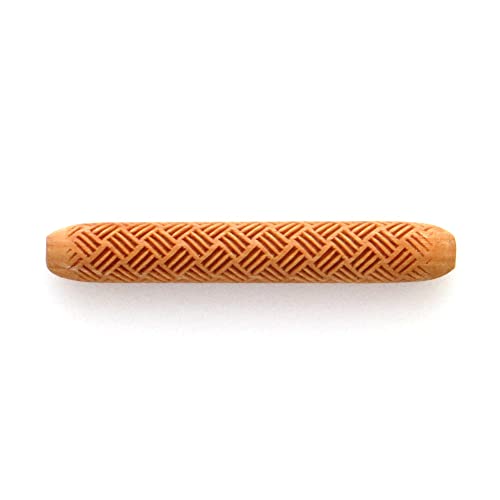 MKM Pottery Tools Wood Hand Rollers for Clay (HR-24 Fine Basketweave) - size: HR-24 Fine Basketweave
