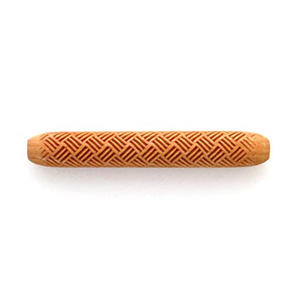MKM Pottery Tools Wood Hand Rollers for Clay (HR-24 Fine Basketweave) - size: HR-24 Fine Basketweave