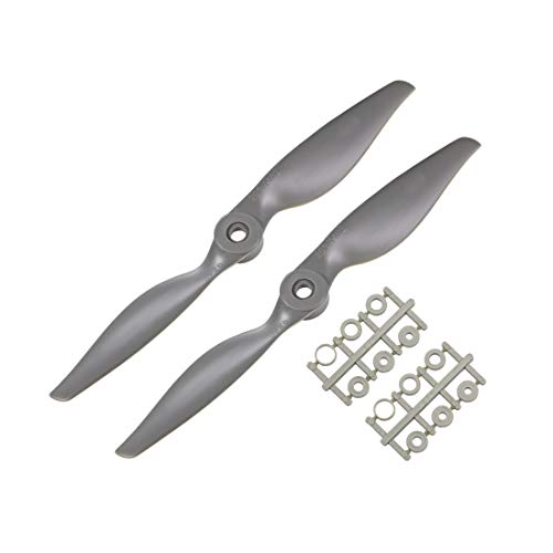 uxcell RC Propellers CW 8x4 Inch 2-Vane for Airplane Nylon Gray 2Pcs with Adapter Rings - size: 8x4 inch