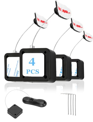 4Pack Remote Control Tether, 6.5 Ft Remote Control Leash, Retractable Safety Lock with Adjustable Lock Strap for TV Remotes, Game Controllers, and Tablets - Perfect for Showrooms - style: 4 pcs