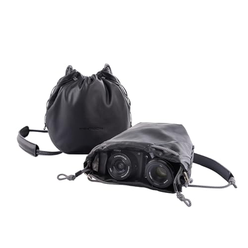 PGYTECH OneGo Drawstring Small Camera Bag Soft Cute Camera Pouch Handbag - color: Black