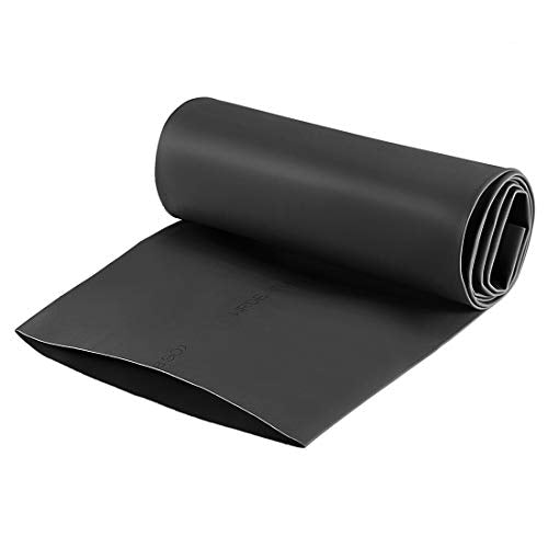 uxcell Heat Shrink Tubing, 90mm Dia 147mm Flat Width 2:1 Rate Shrinkable Tube Cable Sleeve 1m - Black - color: Black, size: 90mm