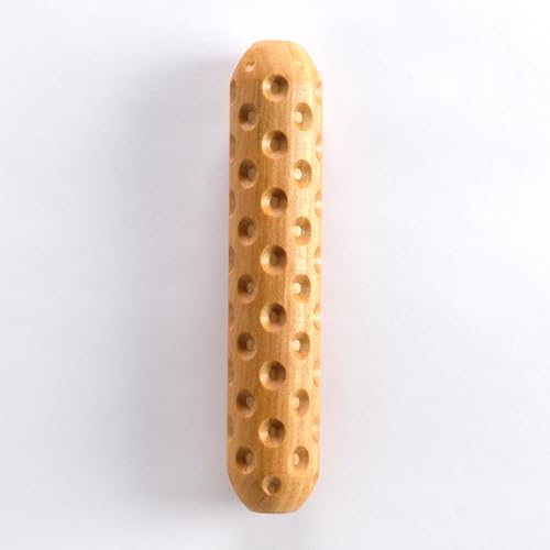 MKM Pottery Tools Wood Big Hand Rollers for Clay (BHR-161 Dots) - color: BHR-161 Dots