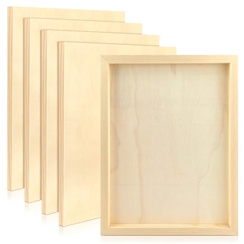FSWCCK 5 Pack 11 x 14 inch Wood Panel Boards, Unfinished Wood Canvas Panels for Crafts, Painting Canvas, DIY Art Projects, Pouring, Arts Use with Oils, Acrylics - size: 11"X 14" 5 Pack