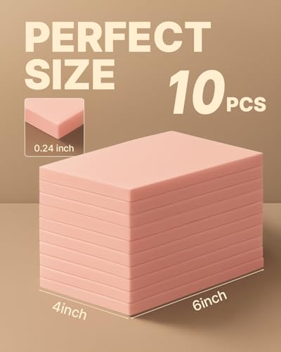 Rubber Linoleum Blocks for Printmaking: 10Pcs 4" x 6" Stamp Carving Kit - color: 10 PCS