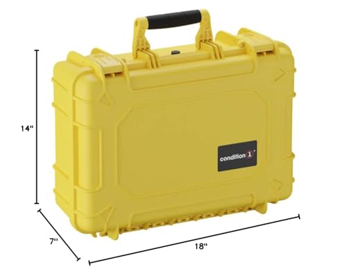 Condition 1 18" Medium Waterproof Hard Case With Foam, Model 801, Yellow - color: Yellow