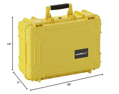 Condition 1 18" Medium Waterproof Hard Case With Foam, Model 801, Yellow - color: Yellow