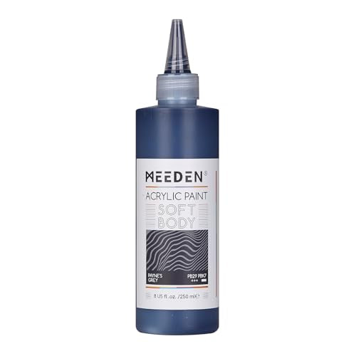 MEEDEN Soft Body Acrylic Paint: Payne's Grey Matte Finish 250ml/8.45oz - color: Payne's Grey