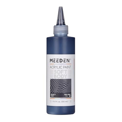 MEEDEN Soft Body Acrylic Paint: Payne's Grey Matte Finish 250ml/8.45oz - color: Payne's Grey
