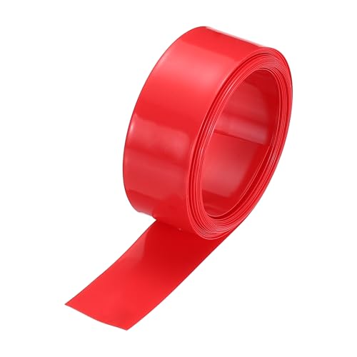 MECCANIXITY Battery Wrap PVC Heat Shrink Tubing 11mm Dia 17mm Flat 8 Feet Red Good Insulation for Battery Pack-2.5m - color: Red, size: 11mm Dia x 17mm W x 2.5m L