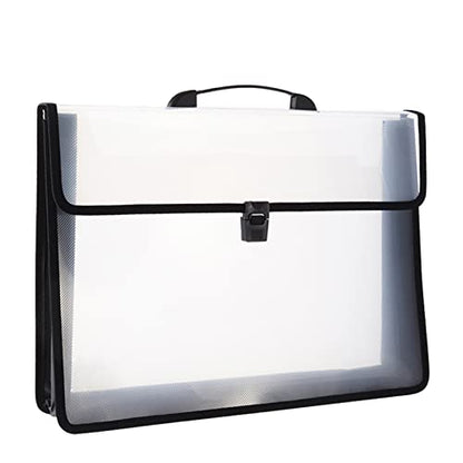 12x16.5 Art Portfolio Case A3 PP Plastic Transparent Black Pack of 1 - color: Black