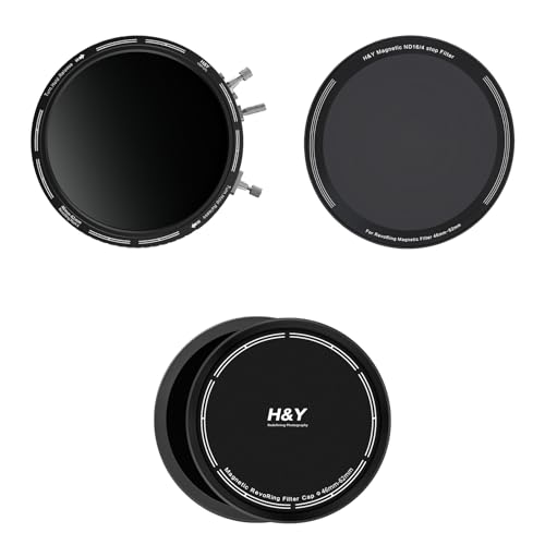 H&Y RevoRing Mark II 46-62mm Variable ND/CPL Filter, ND16 Long Exposure Kit | Adaptive-Size 46-62mm Variable ND3-1000 & CPL 3-in-1 Lens Filter, Magnetic ND16 Neutral Density & Cap - color: Long Exposure ND16 Kit, size: 46-62mm